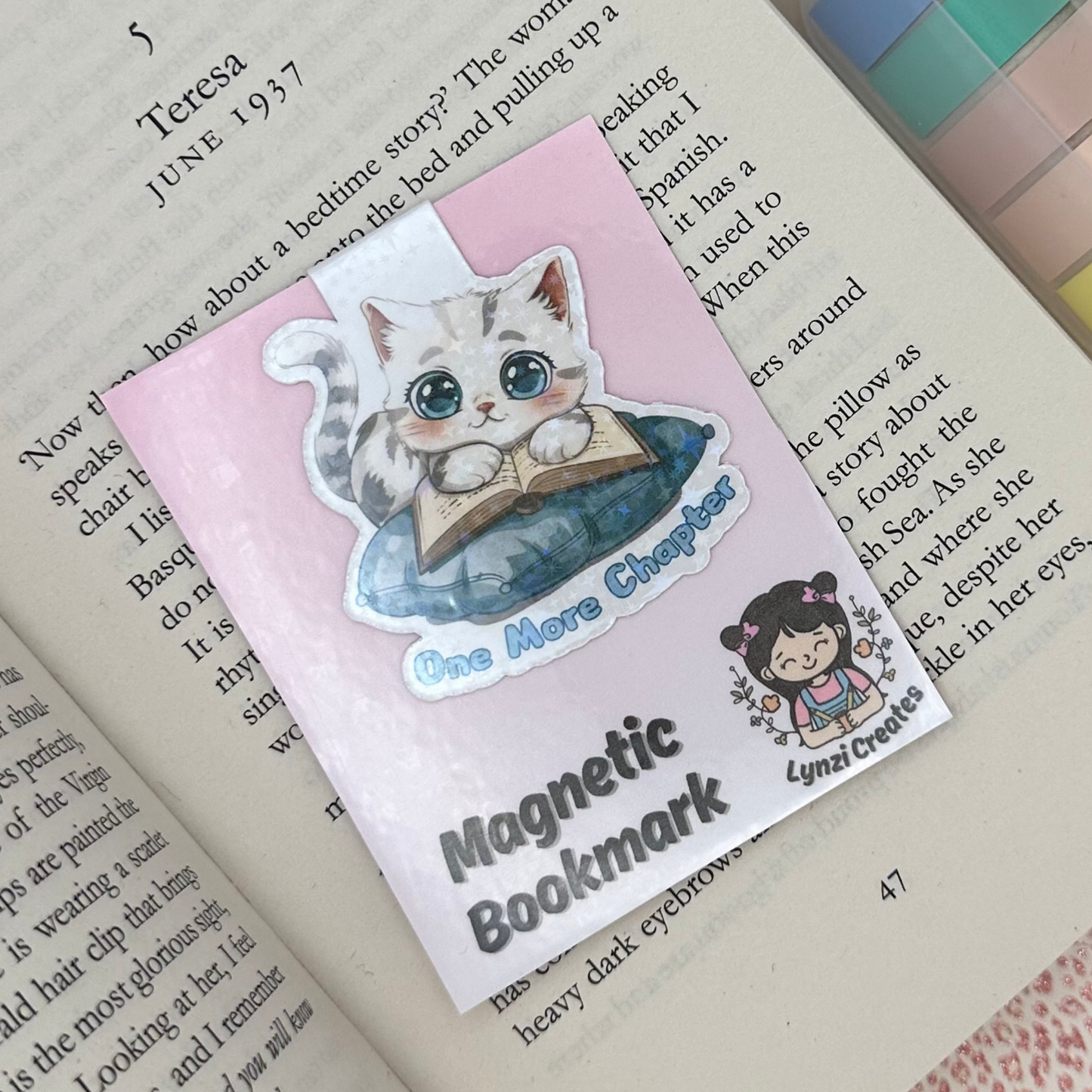 Kitten One More Chapter Magnetic Bookmark