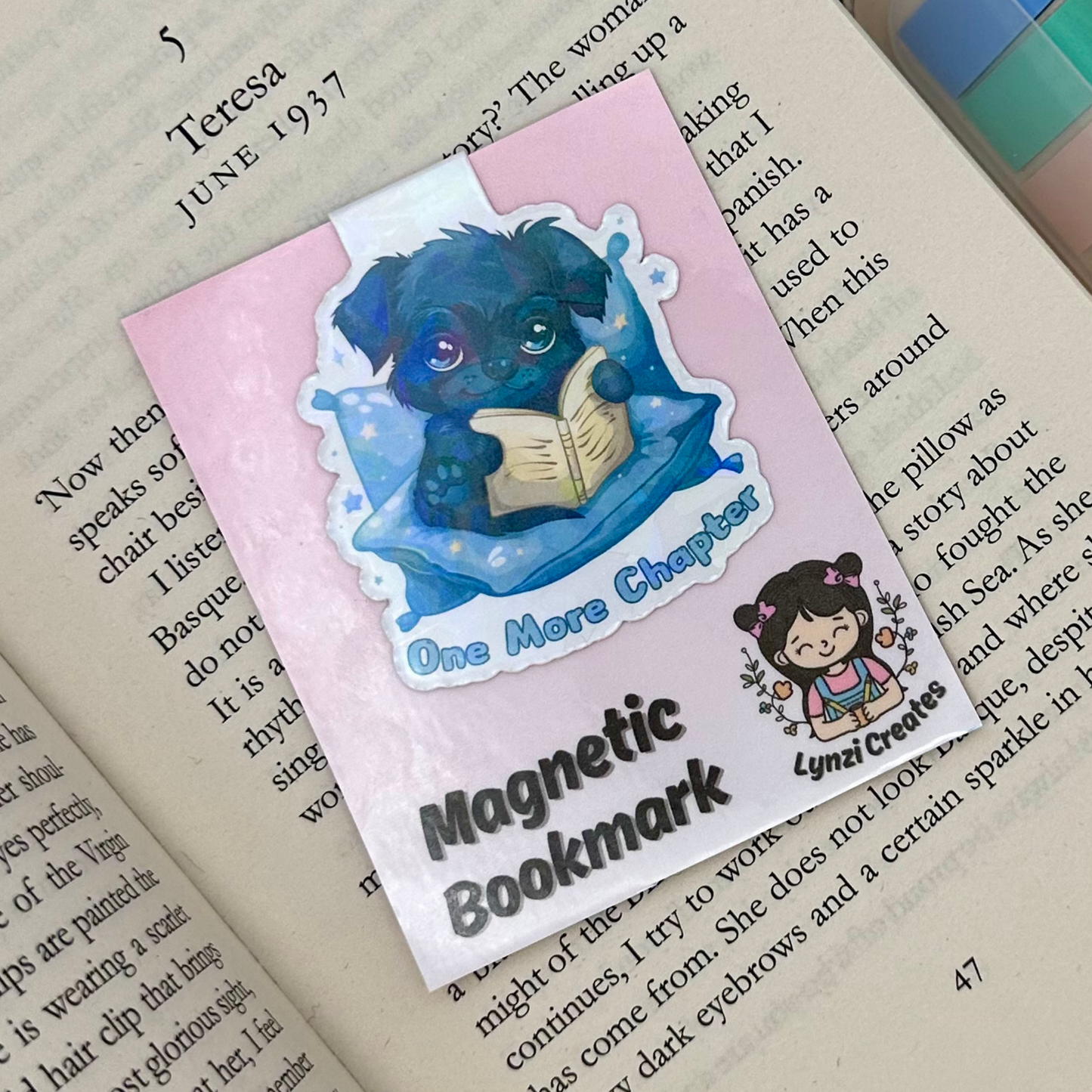 Puppy One More Chapter Magnetic Bookmark