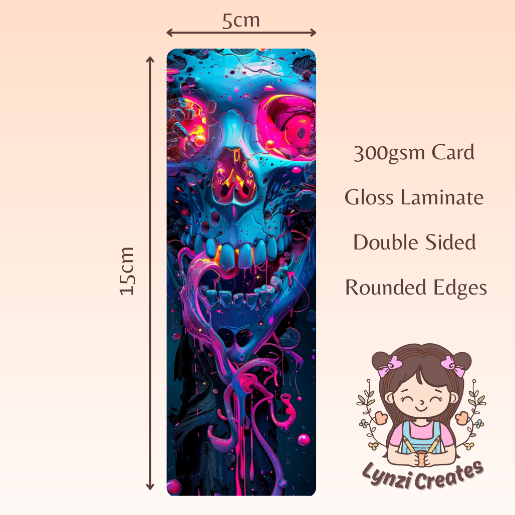 Neon Gothic Skull bookmark