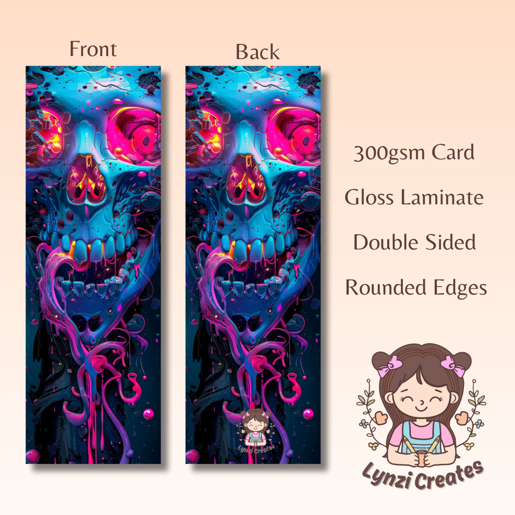 Neon Gothic Skull bookmark