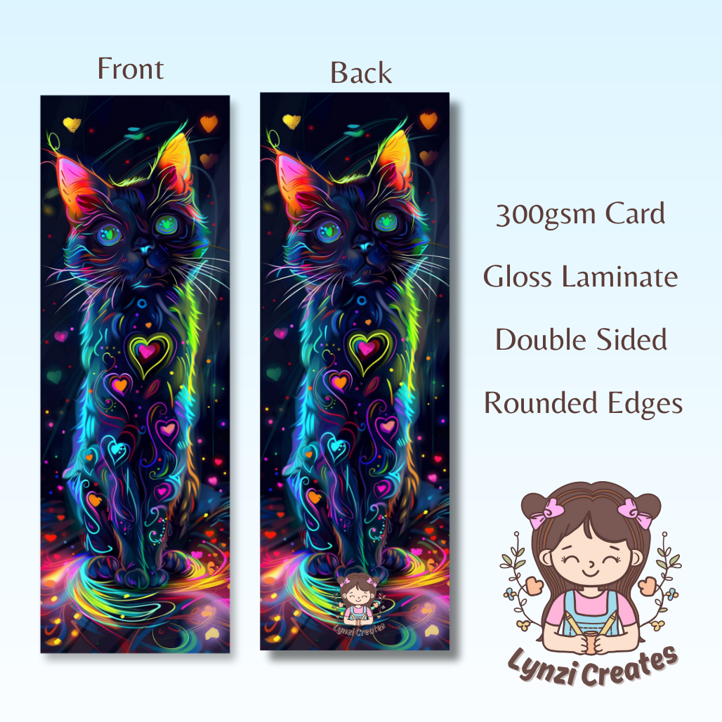 Neon Cat Bookmark