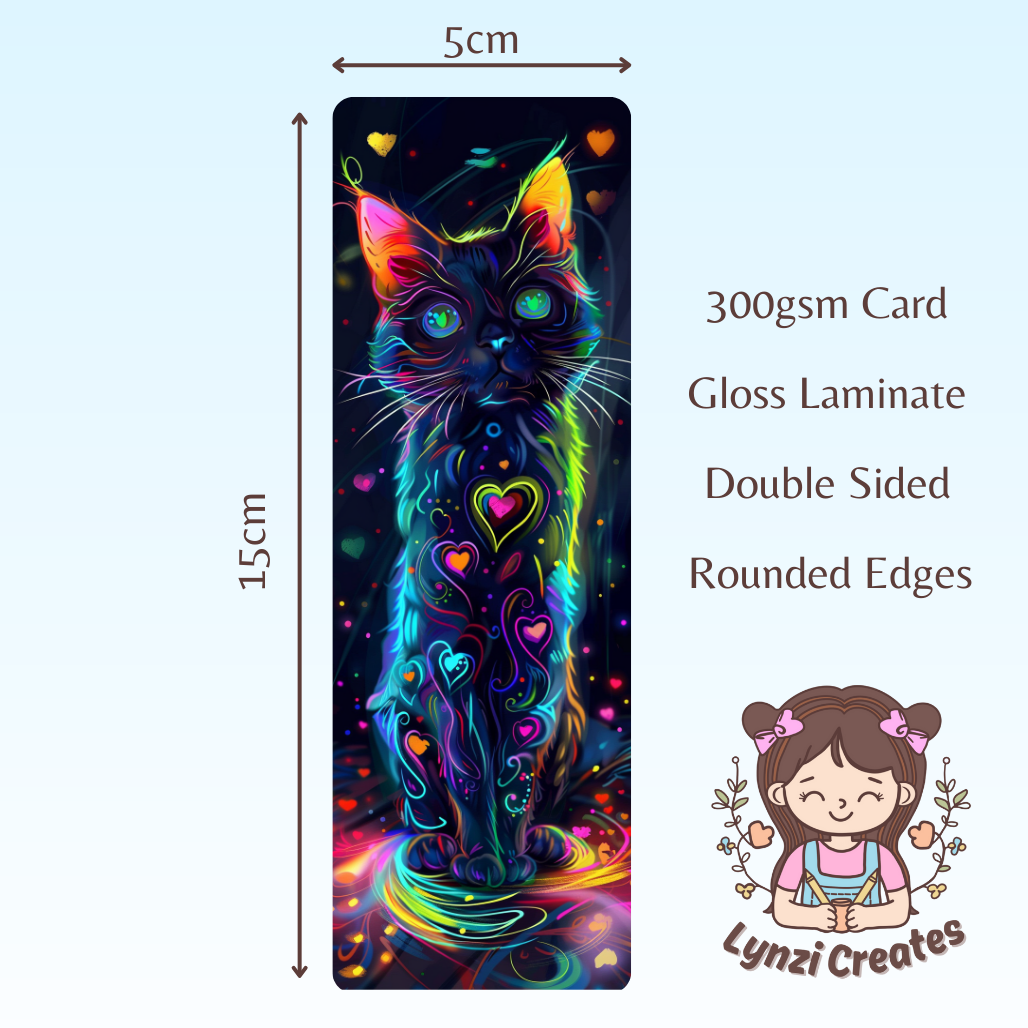 Neon Cat Bookmark