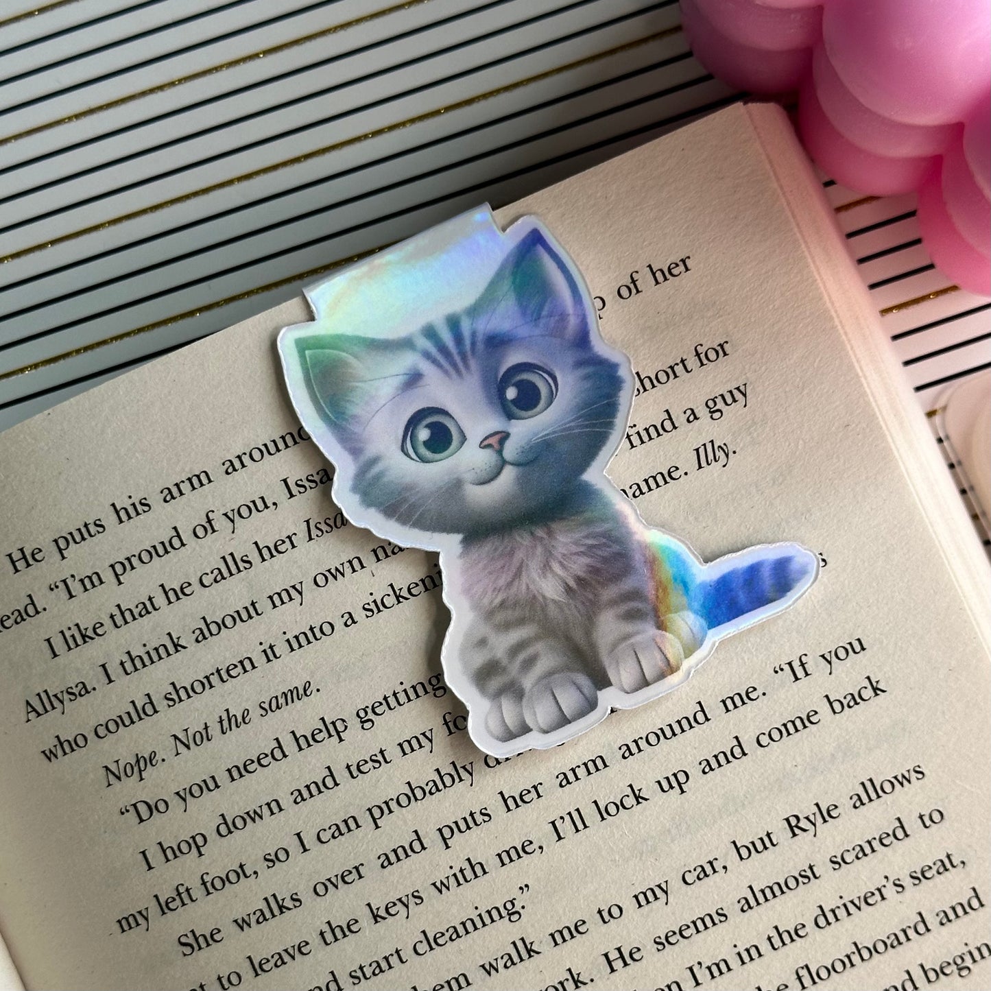 Grey Kitten Magnetic Bookmark