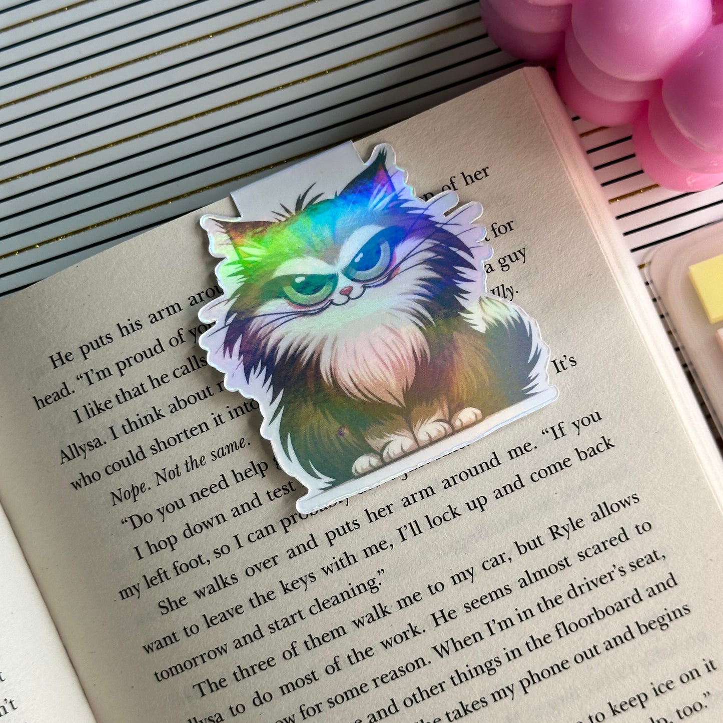 Evil Cat Magnetic Bookmark