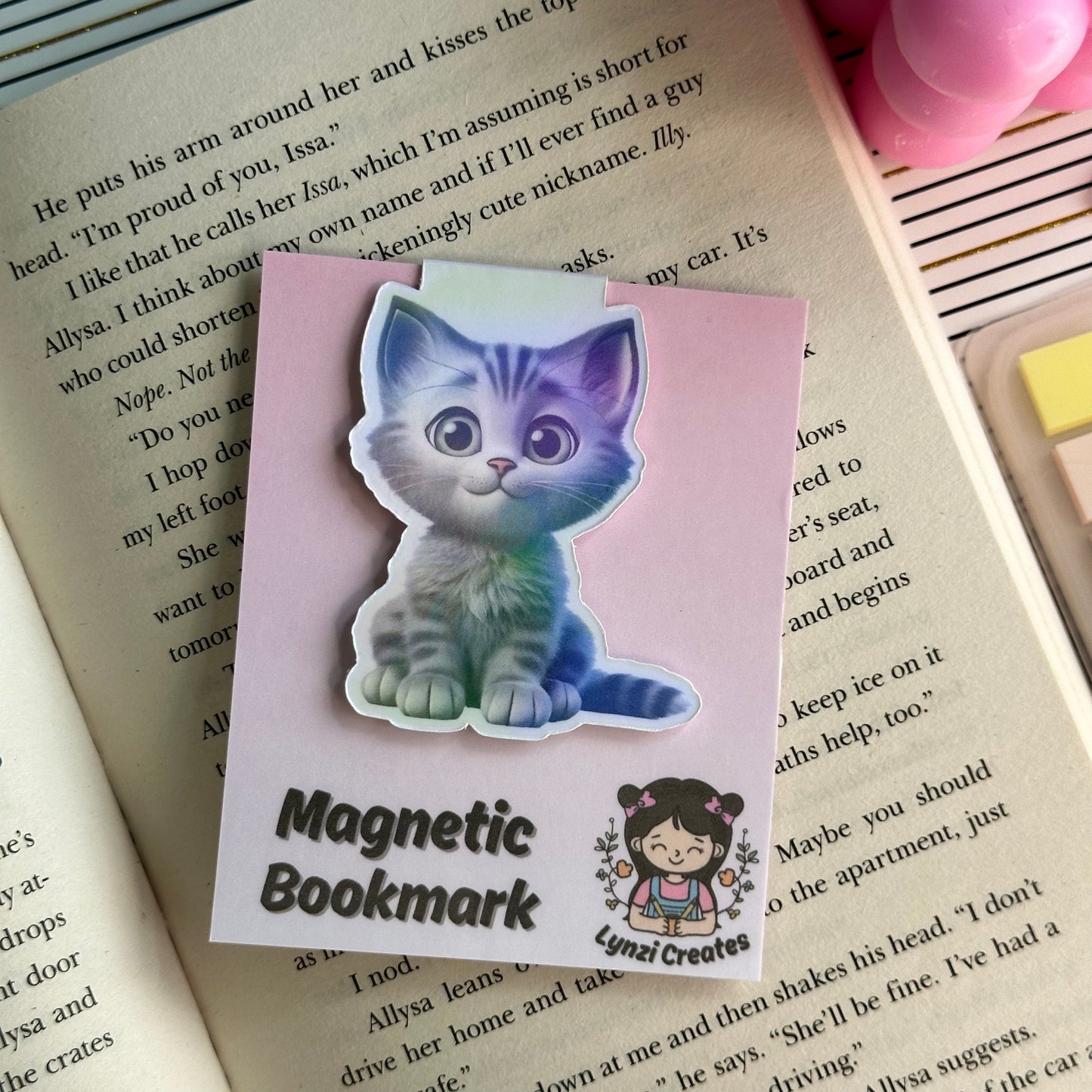 Grey Kitten Magnetic Bookmark