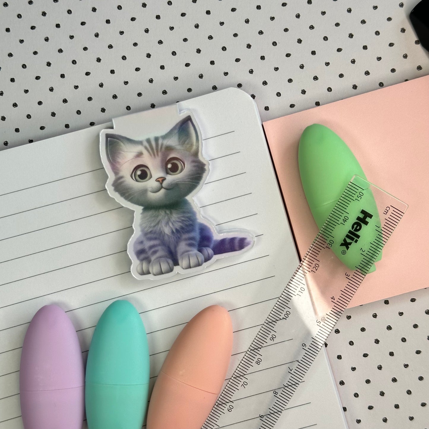 Grey Kitten Magnetic Bookmark