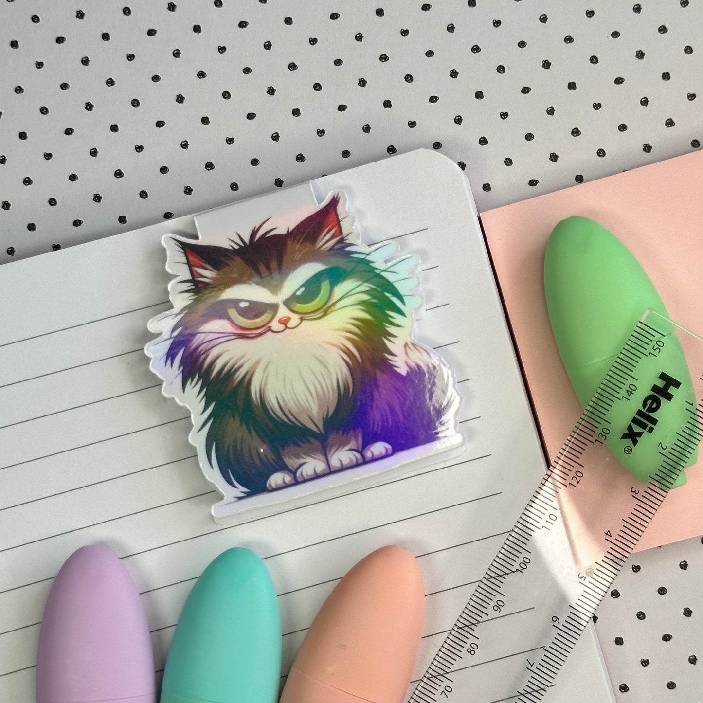 Evil Cat Magnetic Bookmark