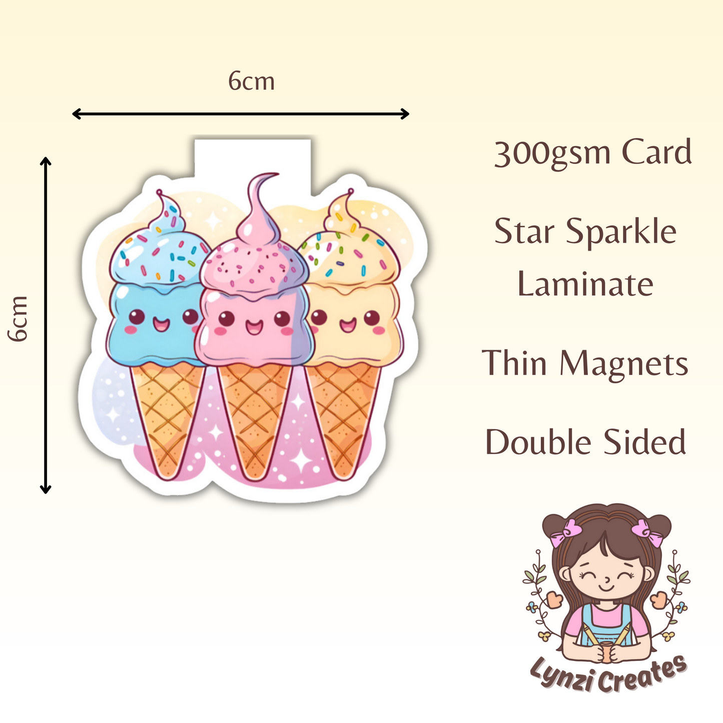 Ice Creams Magnetic Bookmark