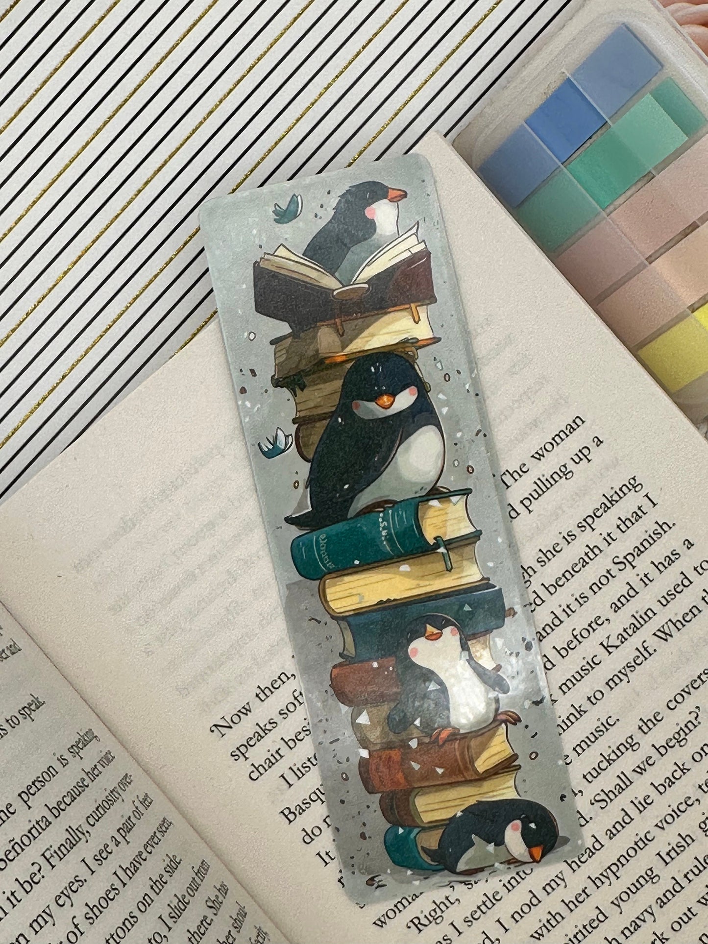 Cute Penguin Book mark | Doublesided Bookmark | Cute Bookmark | Gift For Book Lover | Bookish Gift | Book Accessories