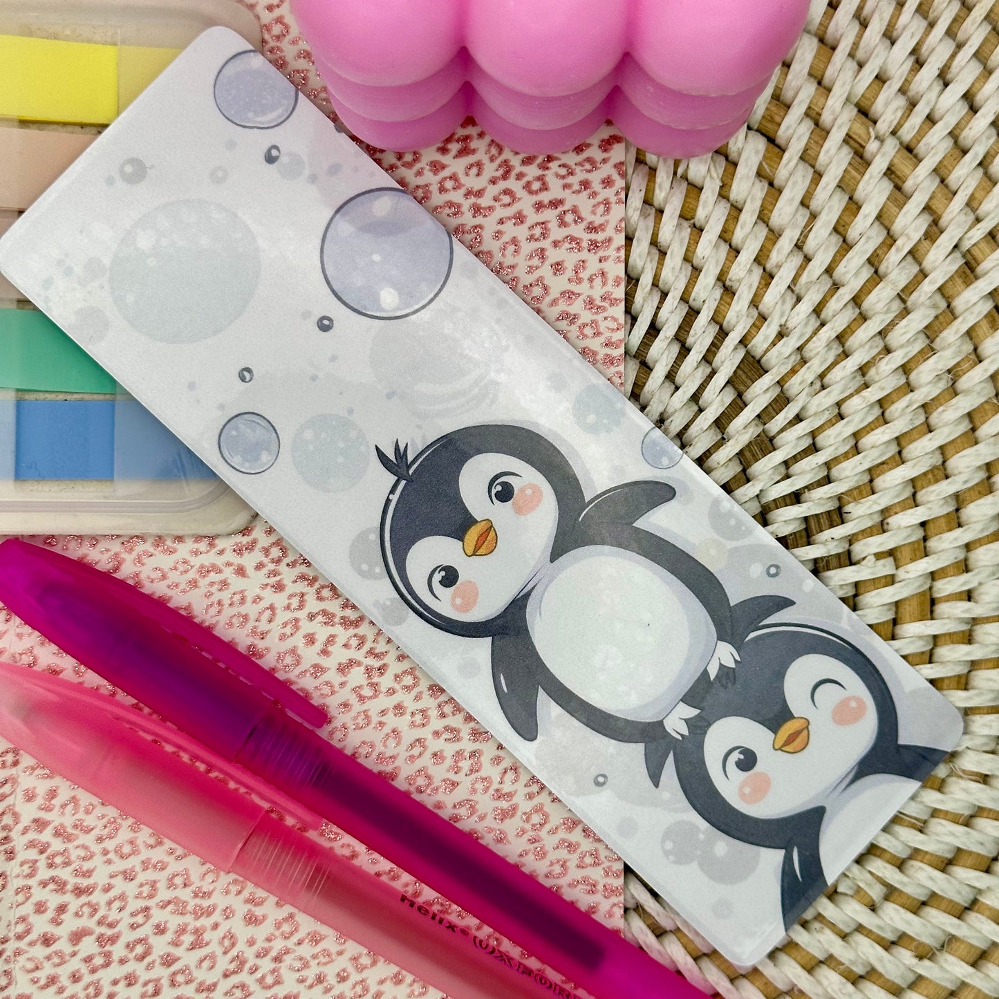 Cute Penguin Book mark | Doublesided Bookmark | Cute Bookmark | Gift For Book Lover | Bookish Gift | Book Accessories