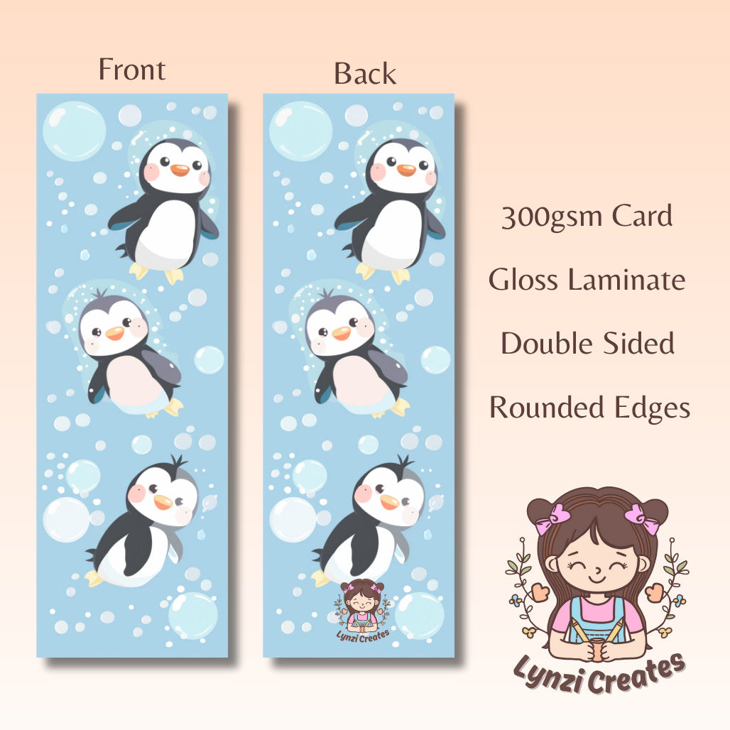 Cute Penguin Book mark | Doublesided Bookmark | Cute Bookmark | Gift For Book Lover | Bookish Gift | Book Accessories