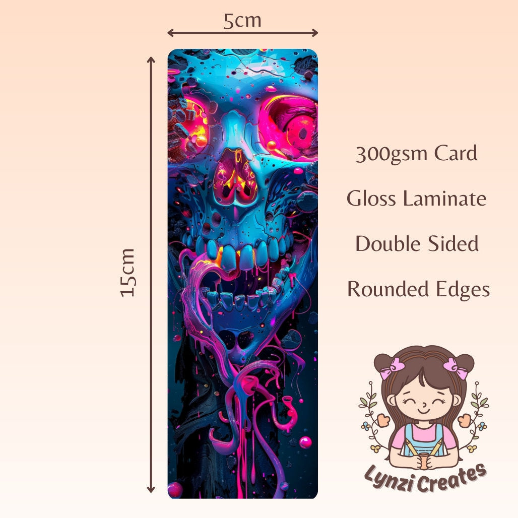 Neon Gothic | Gothic Bookmark | Gothic Romance | Cute Bookmark | Dark Romance | Neon Skull