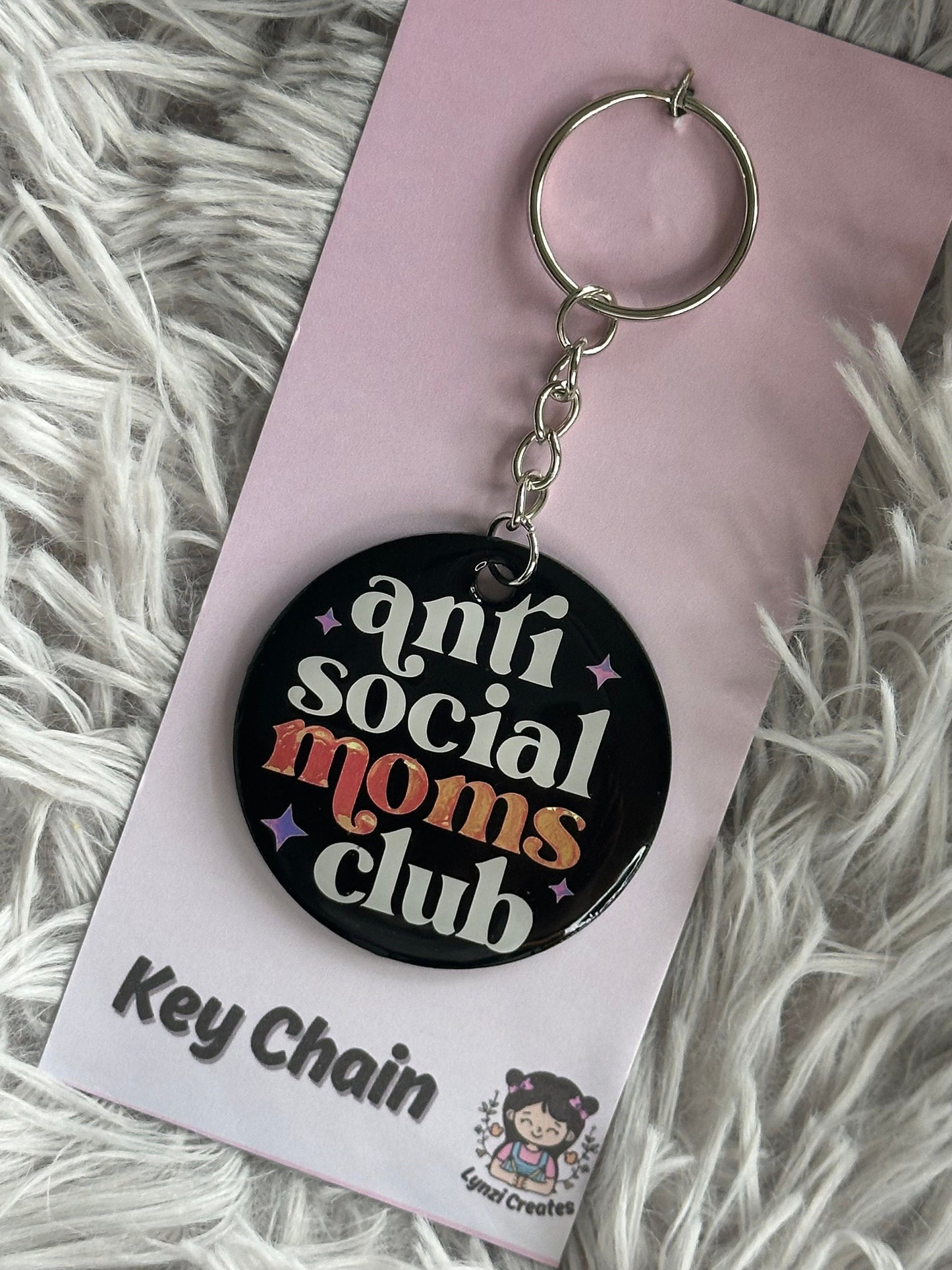 Anti Social Moms Club Keyring