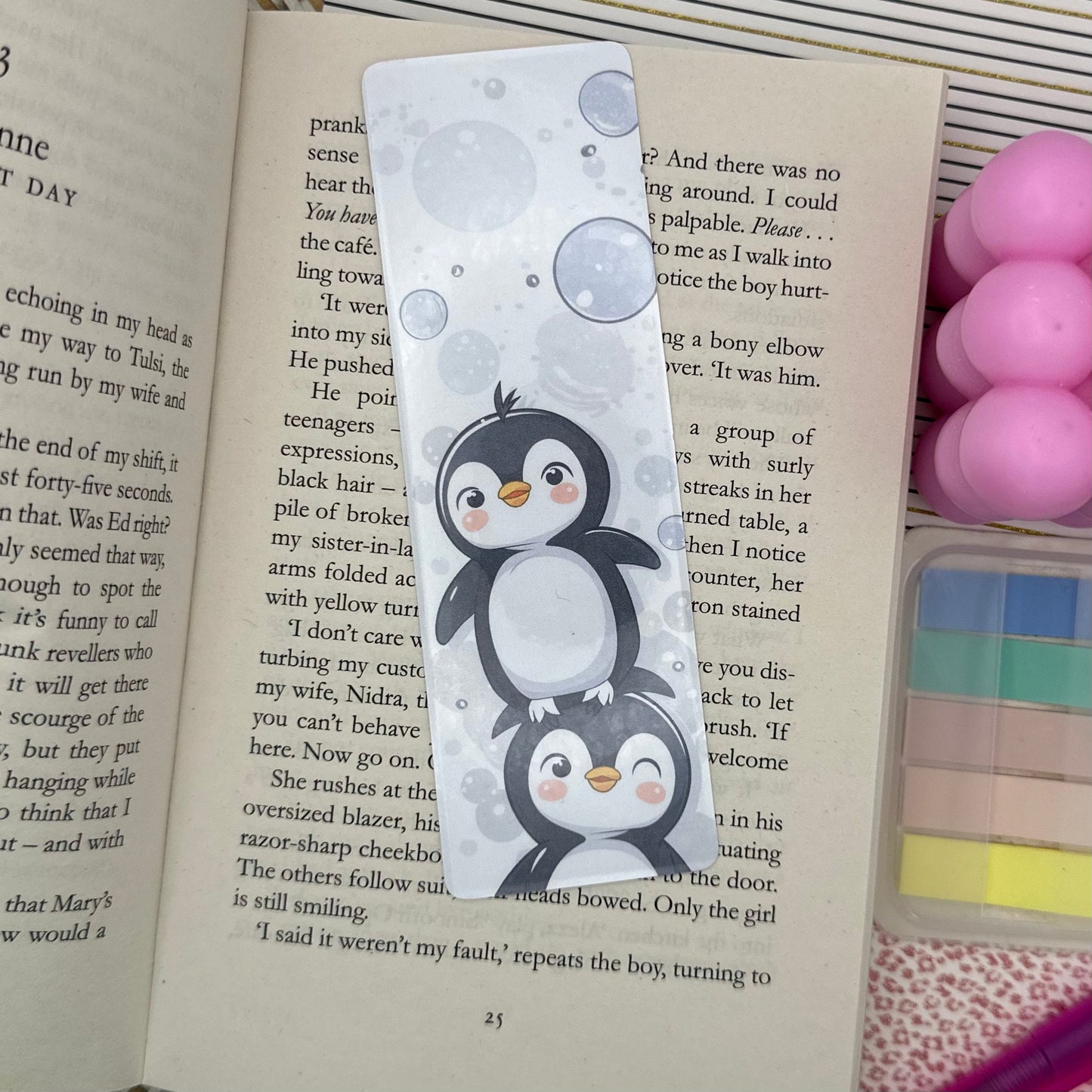 Cute Penguin Book mark | Doublesided Bookmark | Cute Bookmark | Gift For Book Lover | Bookish Gift | Book Accessories