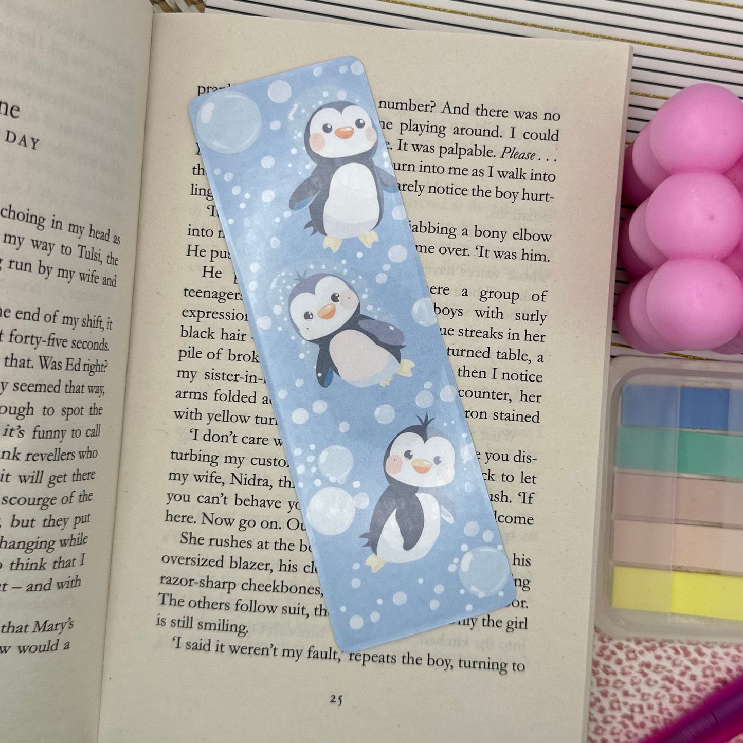 Cute Penguin Book mark | Doublesided Bookmark | Cute Bookmark | Gift For Book Lover | Bookish Gift | Book Accessories