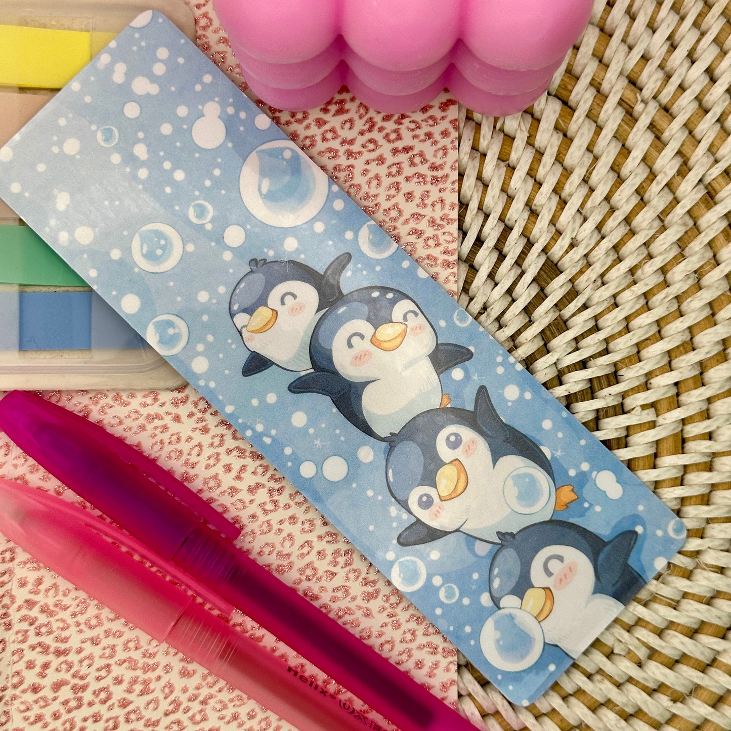 Cute Penguin Book mark | Doublesided Bookmark | Cute Bookmark | Gift For Book Lover | Bookish Gift | Book Accessories