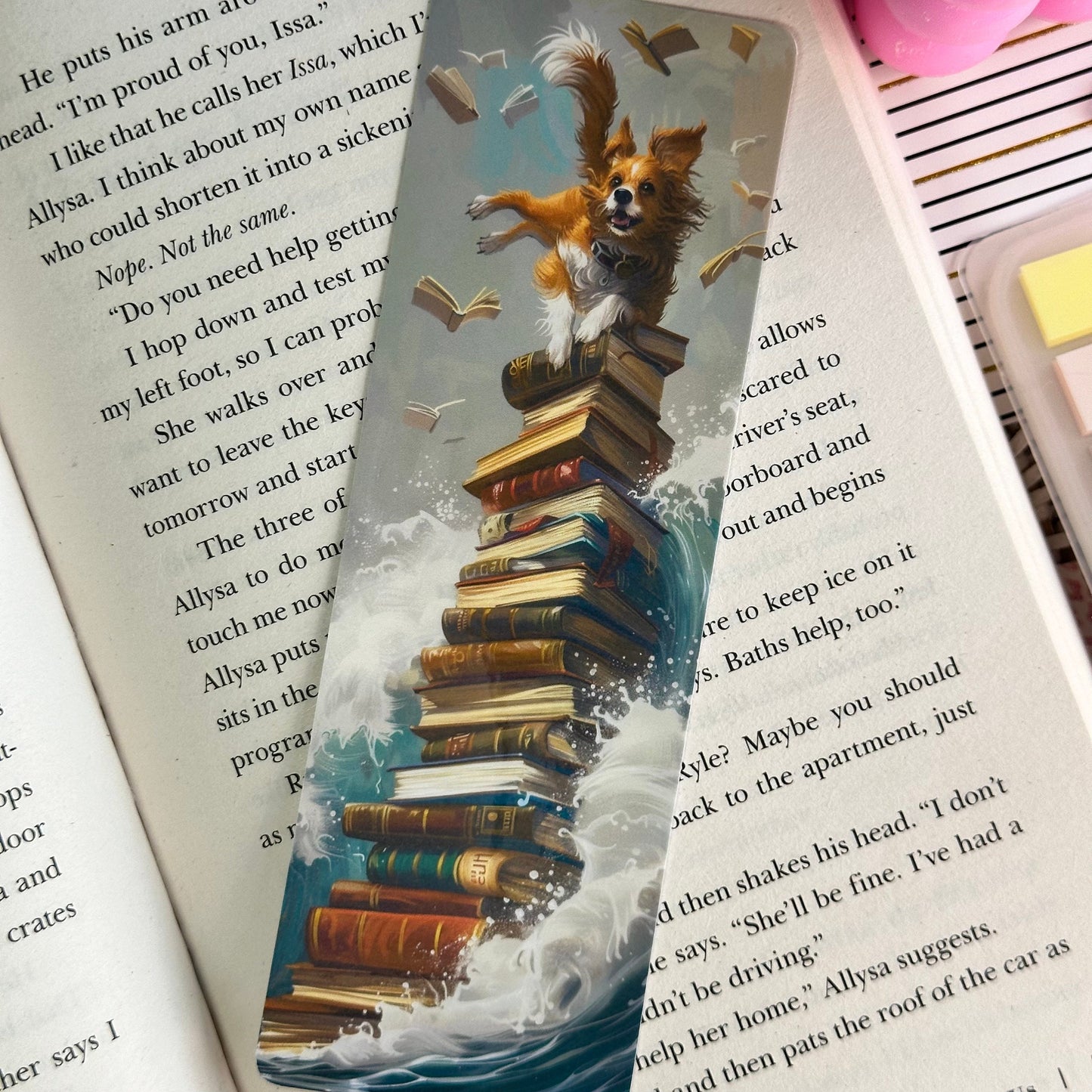 Cute Dog Bookmark | Puppy Bookmark | Stationary Gift | Cute Bookmark/Surfing