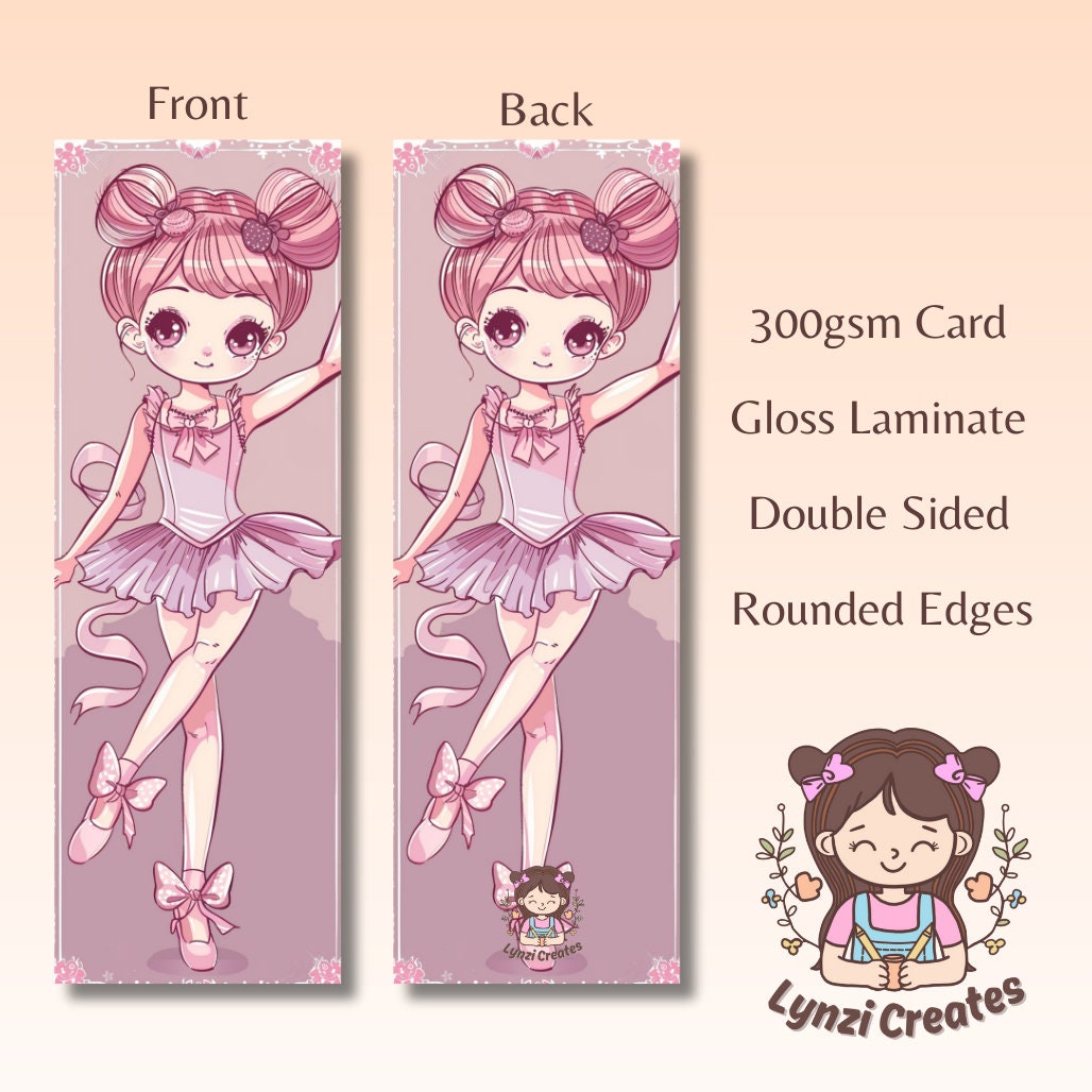 Ballerina Bookmark | Ballet Bookmark | Stationary Gift | Cute Bookmark | Cute Ballerina | Anime Bookmark