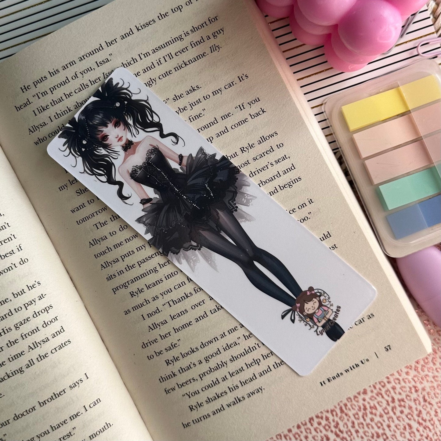 Gothic Ballerina Bookmark | Ballet Bookmark | Stationary Gift | Gothic Bookmark | Cute Ballerina | Anime Bookmark