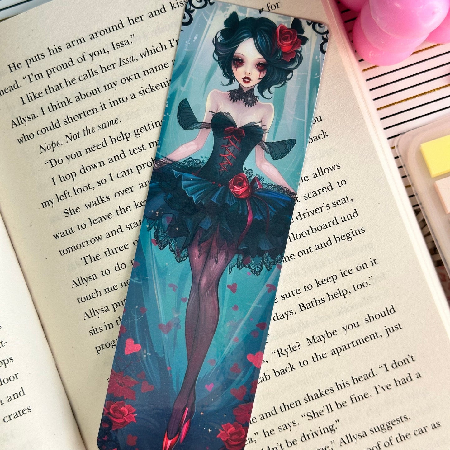 Gothic Ballerina Bookmark | Vampire Bookmark | Stationary Gift | Gothic Bookmark | Cute Ballerina | Anime Bookmark