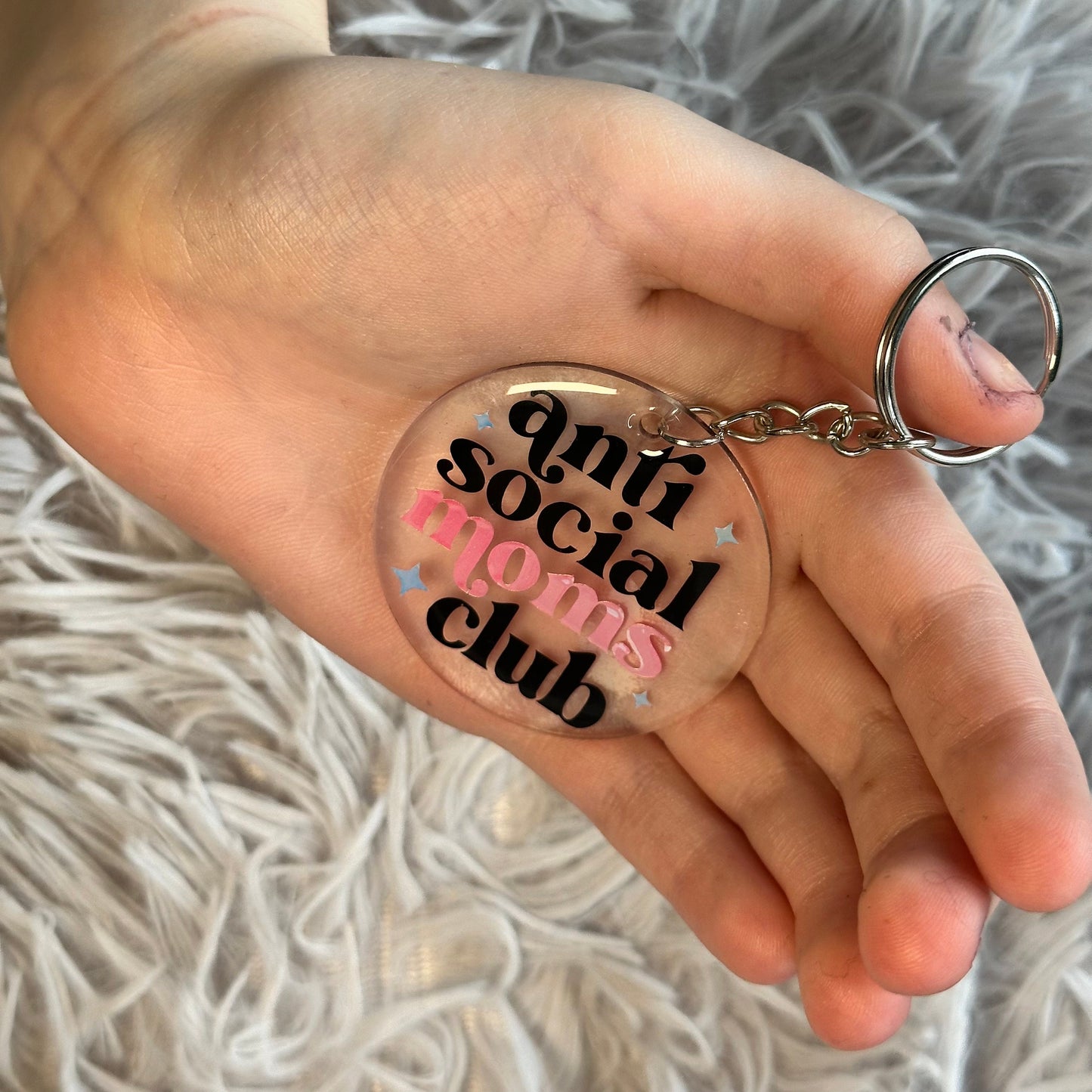 Anti Social Moms Club Keyring