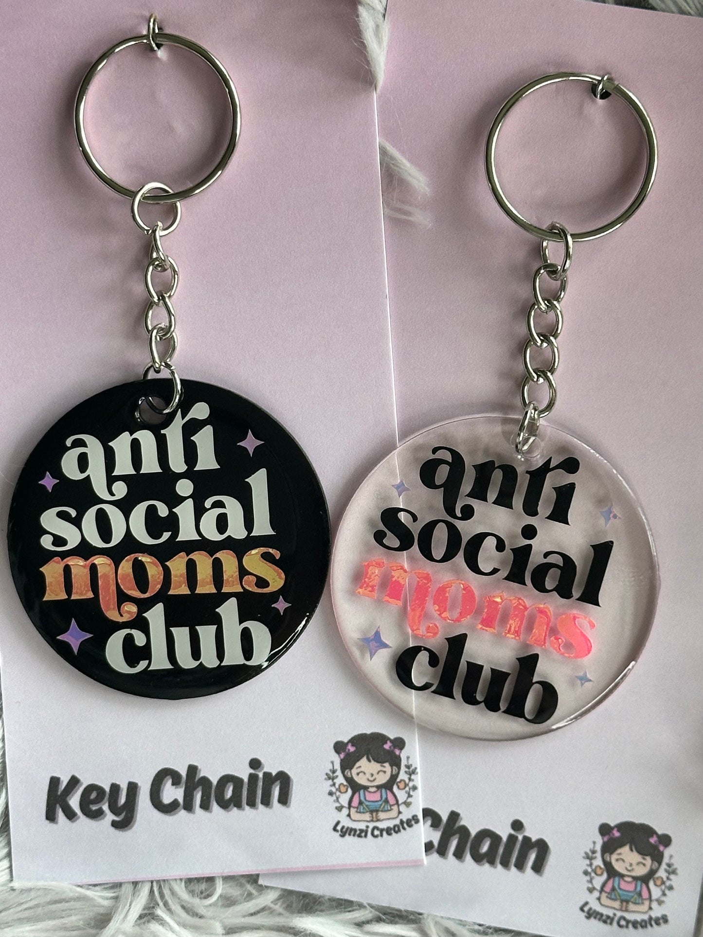 Anti Social Moms Club Keyring