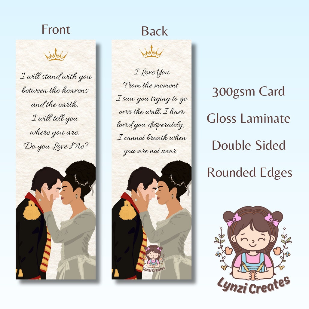 Queen Charlotte Bookmark | Bridgerton Bookmark - Charlotte and George