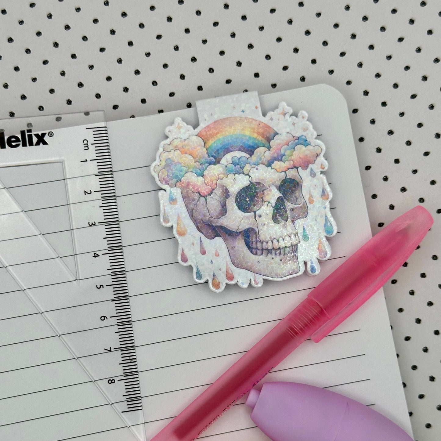 Rainbow skull Magnetic Bookmark