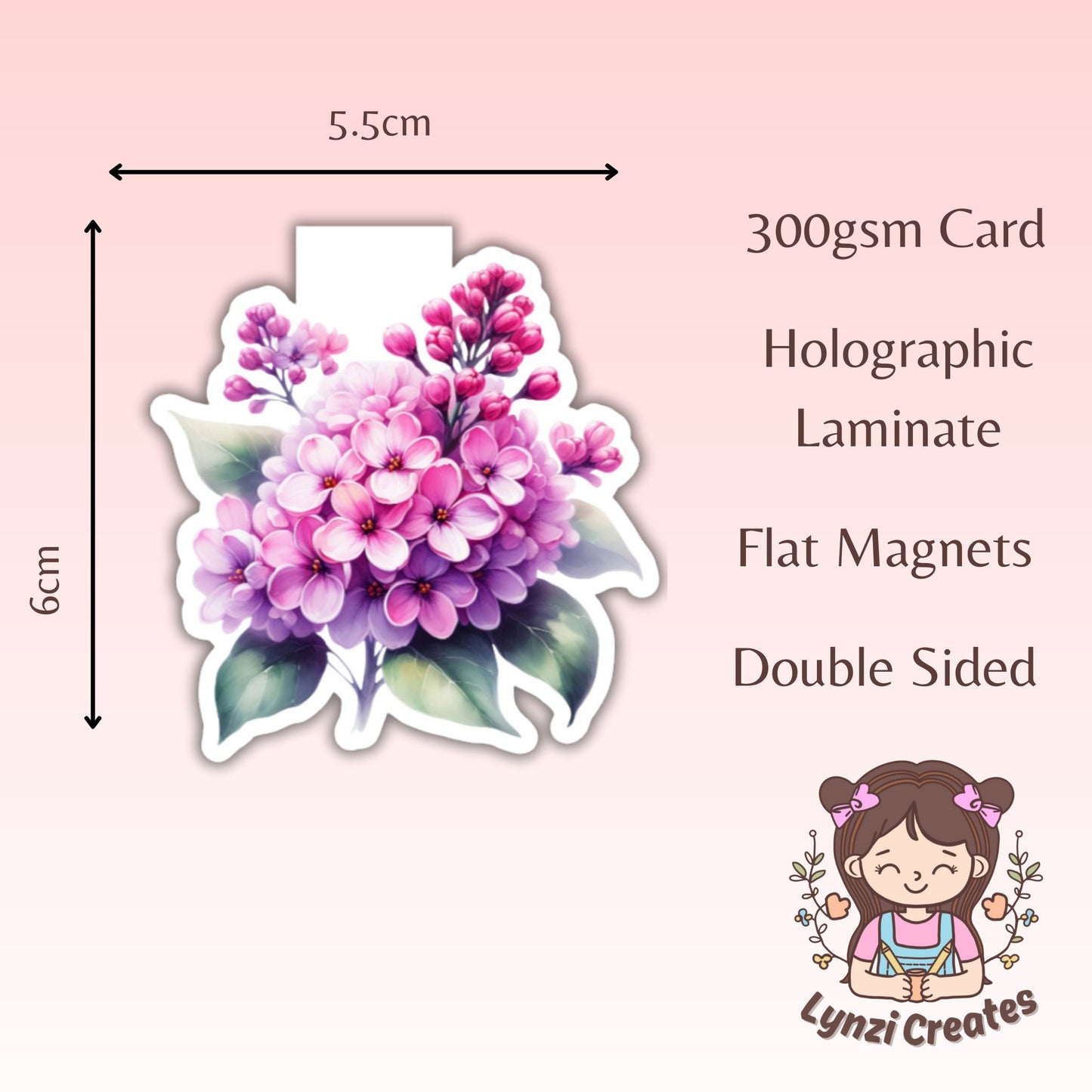 Pink Spring Flowers Magnetic Bookmark