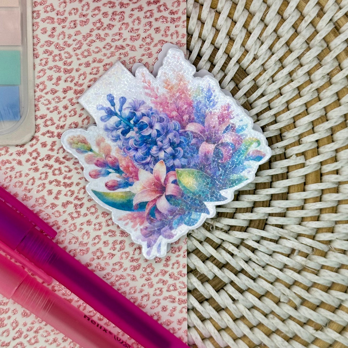 Purple Spring Flowers Magnetic Bookmark