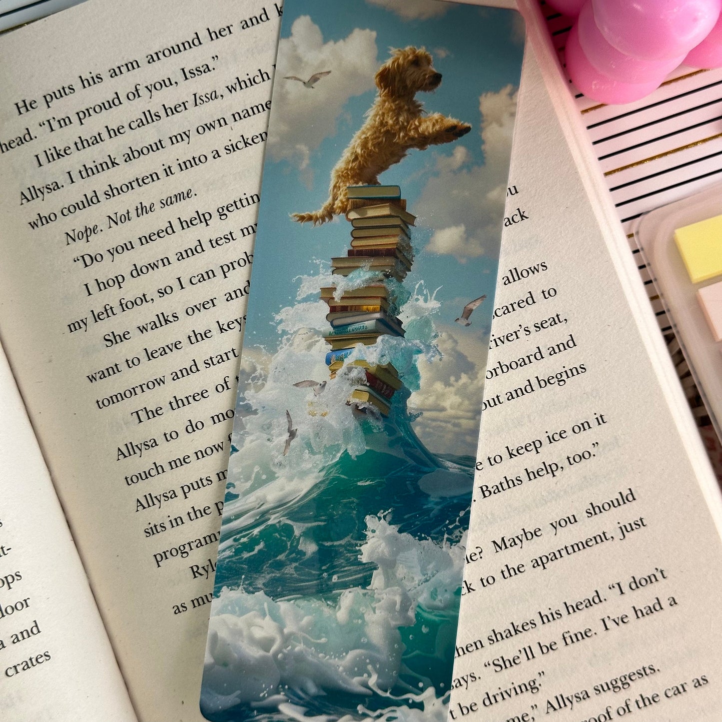 Cute Dog Bookmark | Puppy Bookmark | Stationary Gift | Cute Bookmark/Surfing