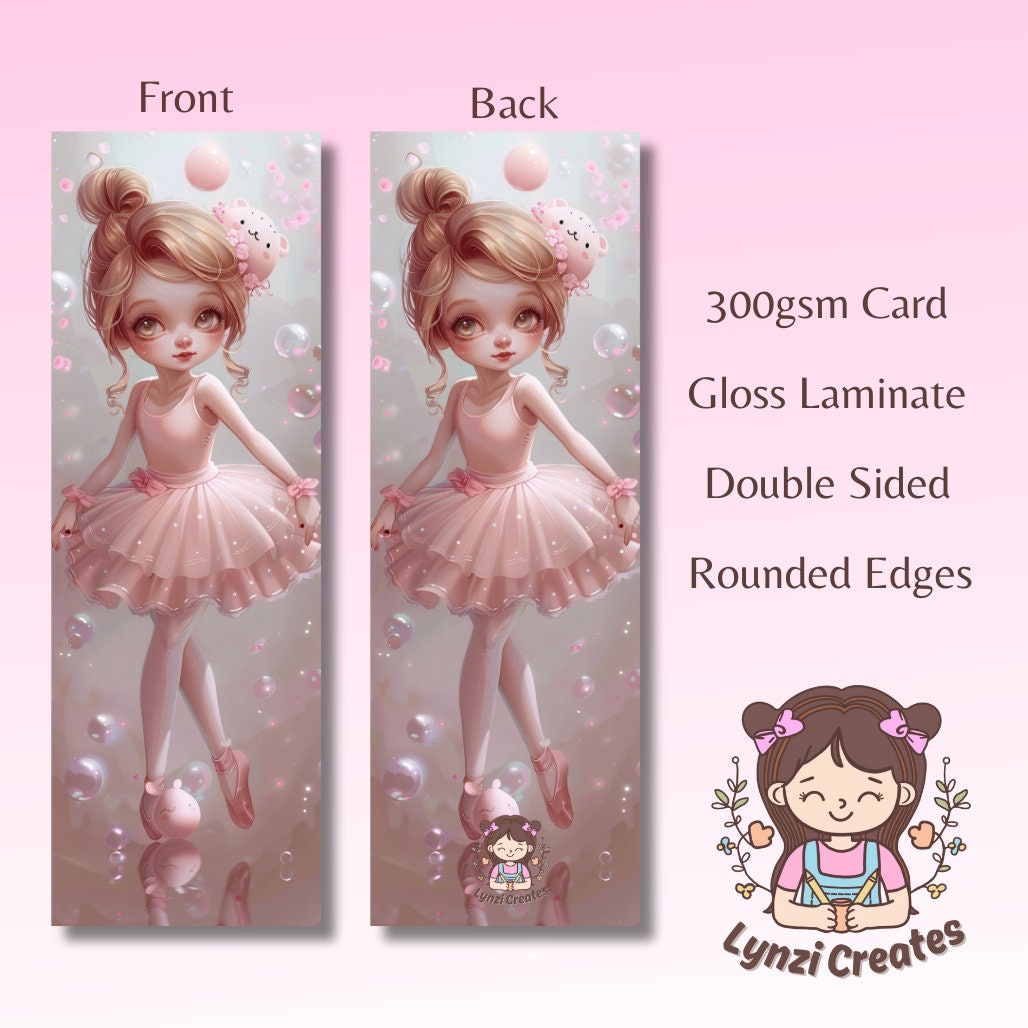 Ballerina Bookmark | Ballet Bookmark | Stationary Gift | Cute Bookmark | Cute Ballerina | Anime Bookmark