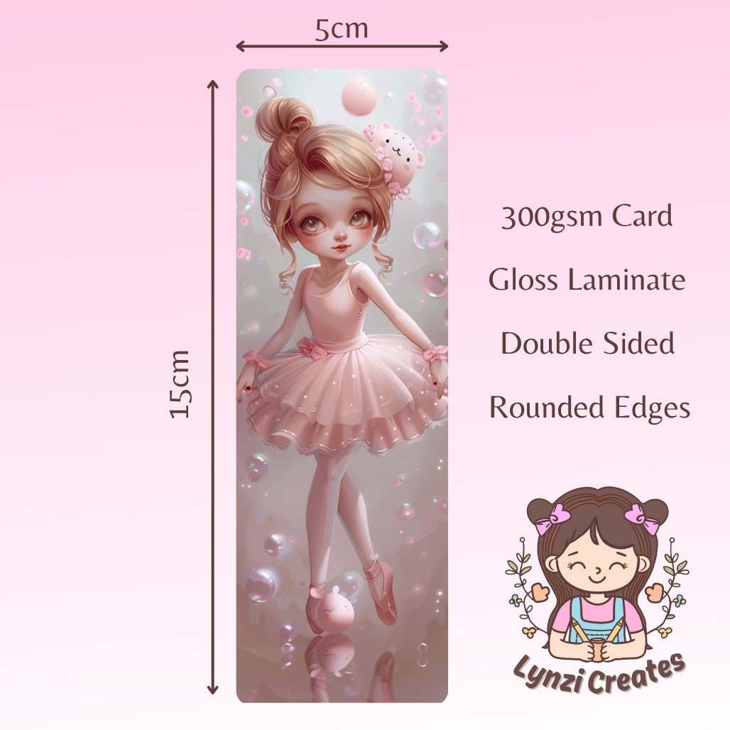 Ballerina Bookmark | Ballet Bookmark | Stationary Gift | Cute Bookmark | Cute Ballerina | Anime Bookmark