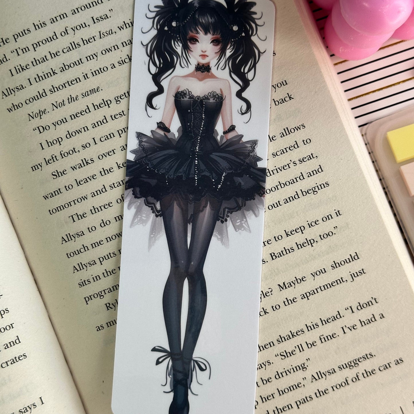 Gothic Ballerina Bookmark | Ballet Bookmark | Stationary Gift | Gothic Bookmark | Cute Ballerina | Anime Bookmark