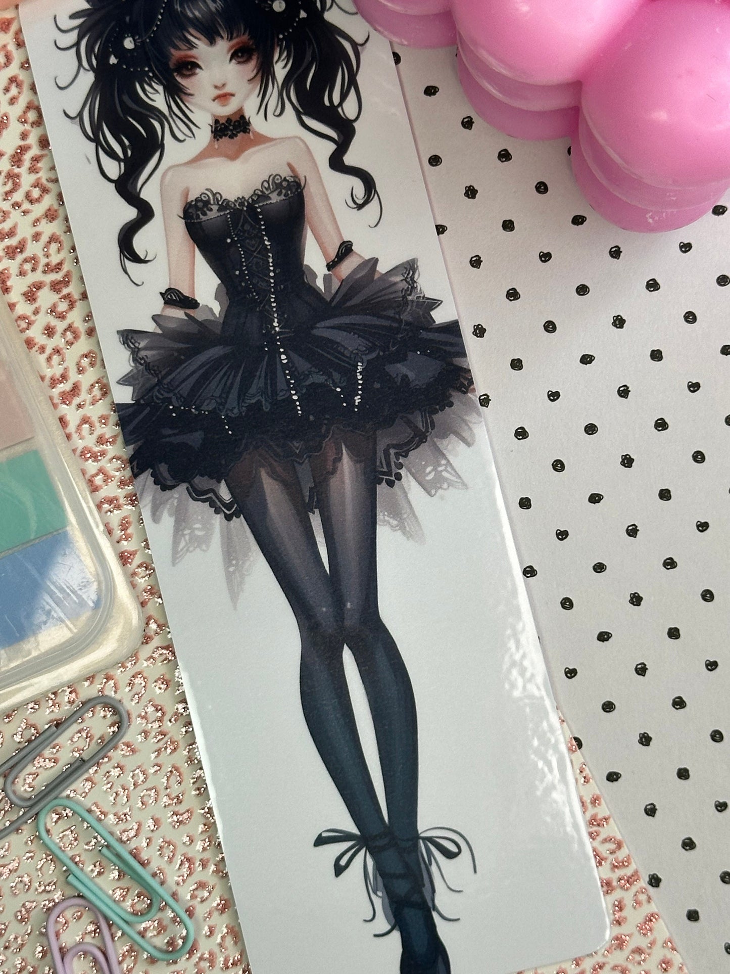 Gothic Ballerina Bookmark | Ballet Bookmark | Stationary Gift | Gothic Bookmark | Cute Ballerina | Anime Bookmark