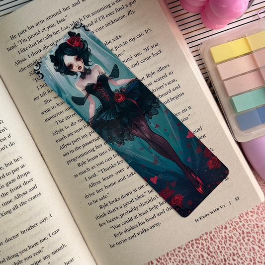 Gothic Ballerina Bookmark | Vampire Bookmark | Stationary Gift | Gothic Bookmark | Cute Ballerina | Anime Bookmark