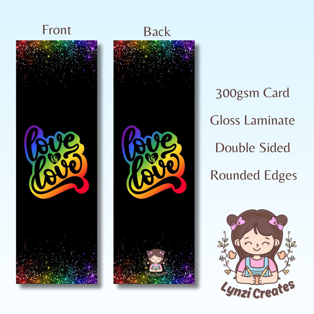 Pride Bookmark | LGBTQ Bookmark | Gay Pride | Love is Love