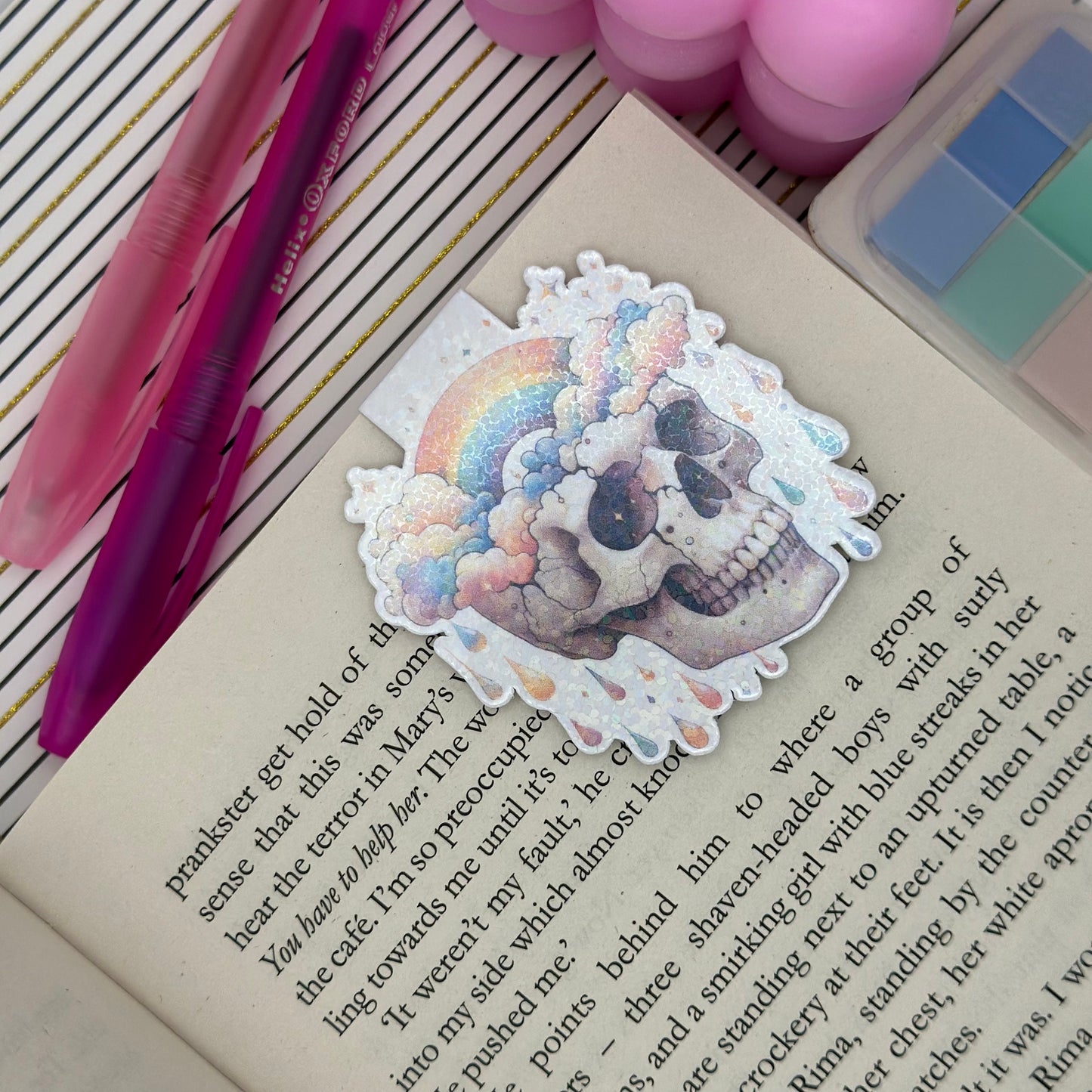 Rainbow skull Magnetic Bookmark