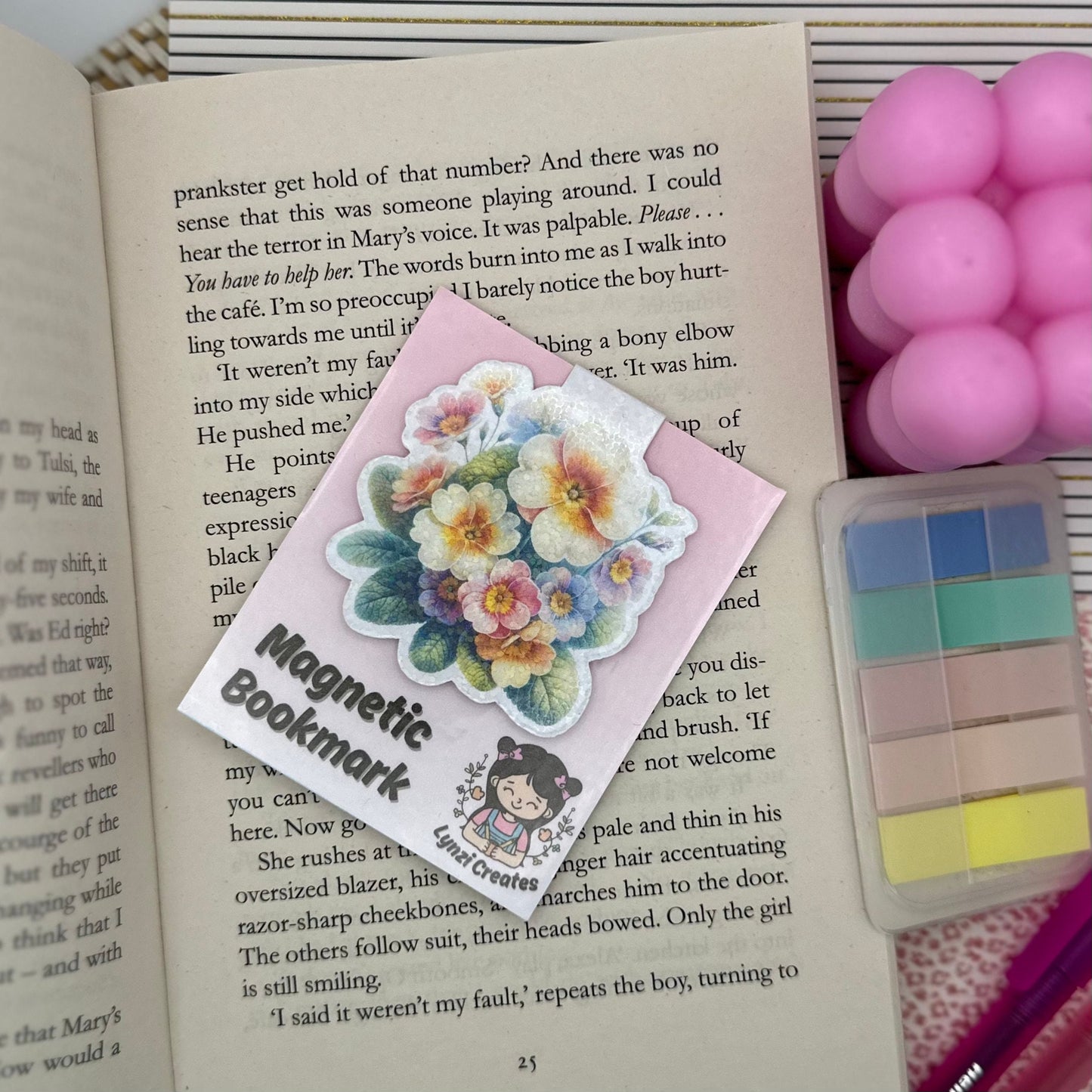 Spring Flowers Magnetic Bookmark