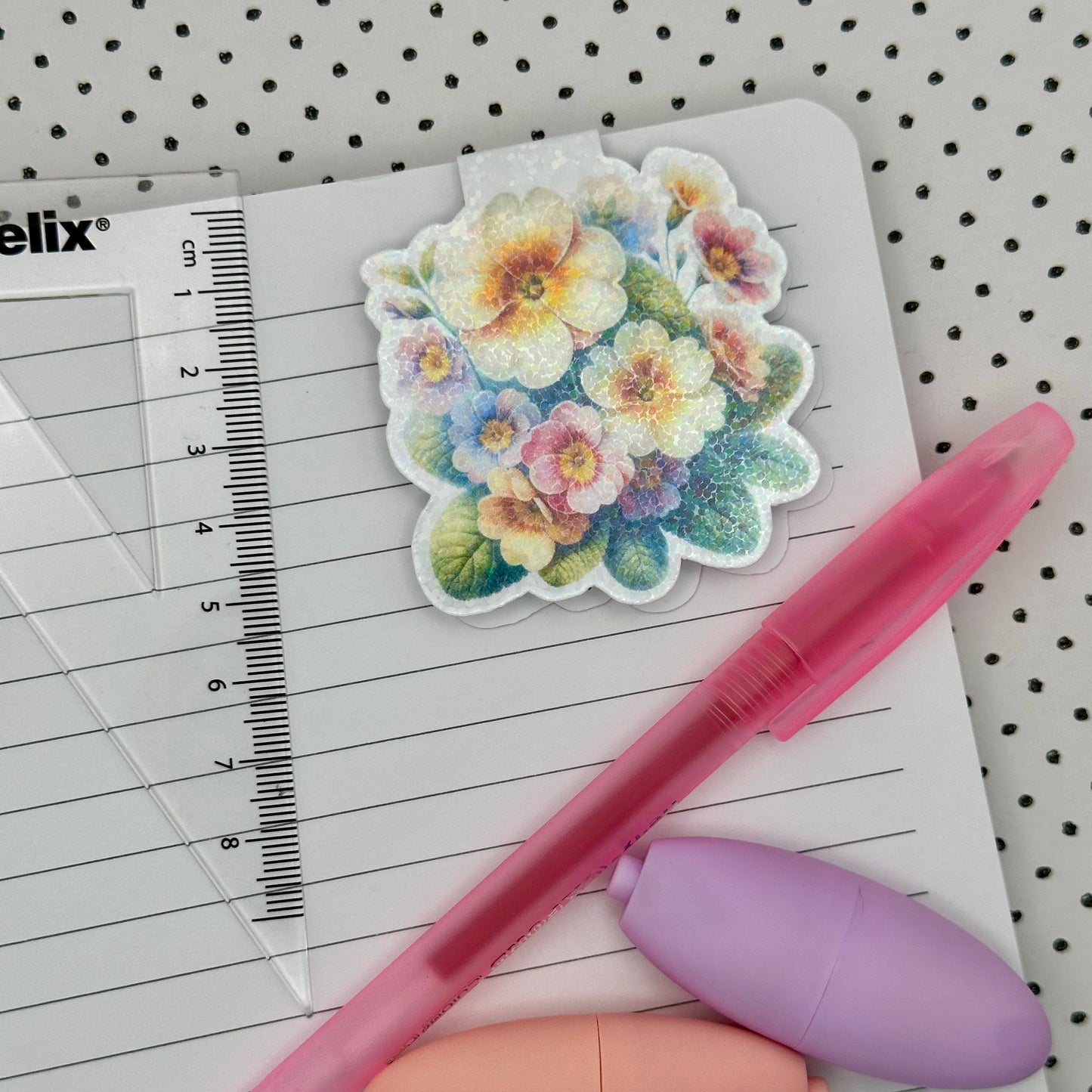 Spring Flowers Magnetic Bookmark