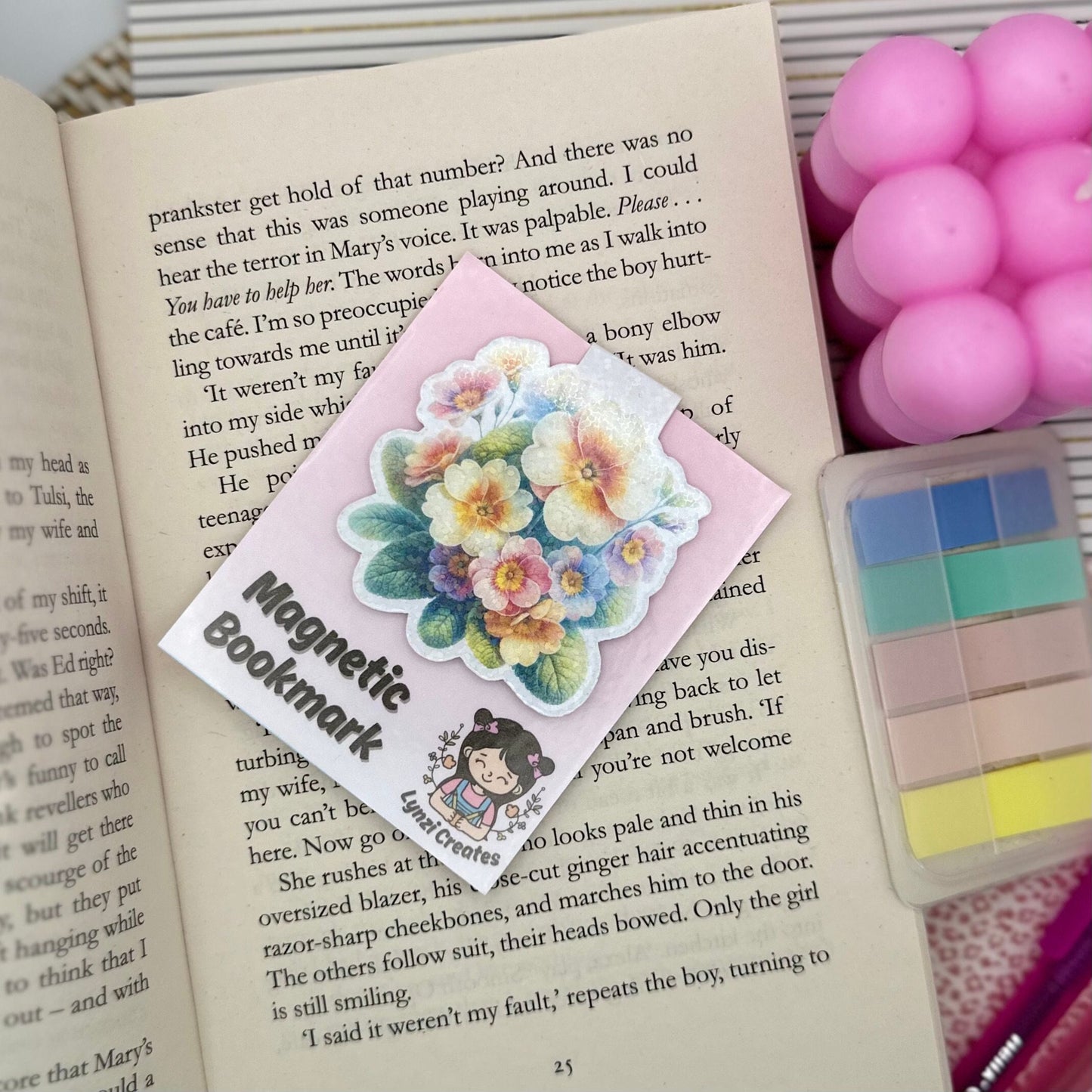 Spring Flowers Magnetic Bookmark