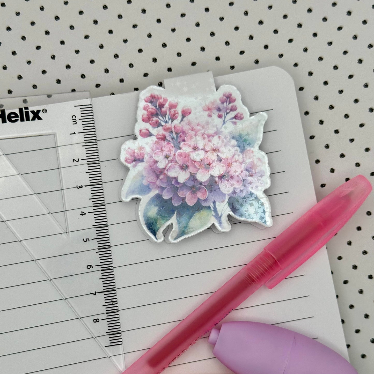 Pink Spring Flowers Magnetic Bookmark