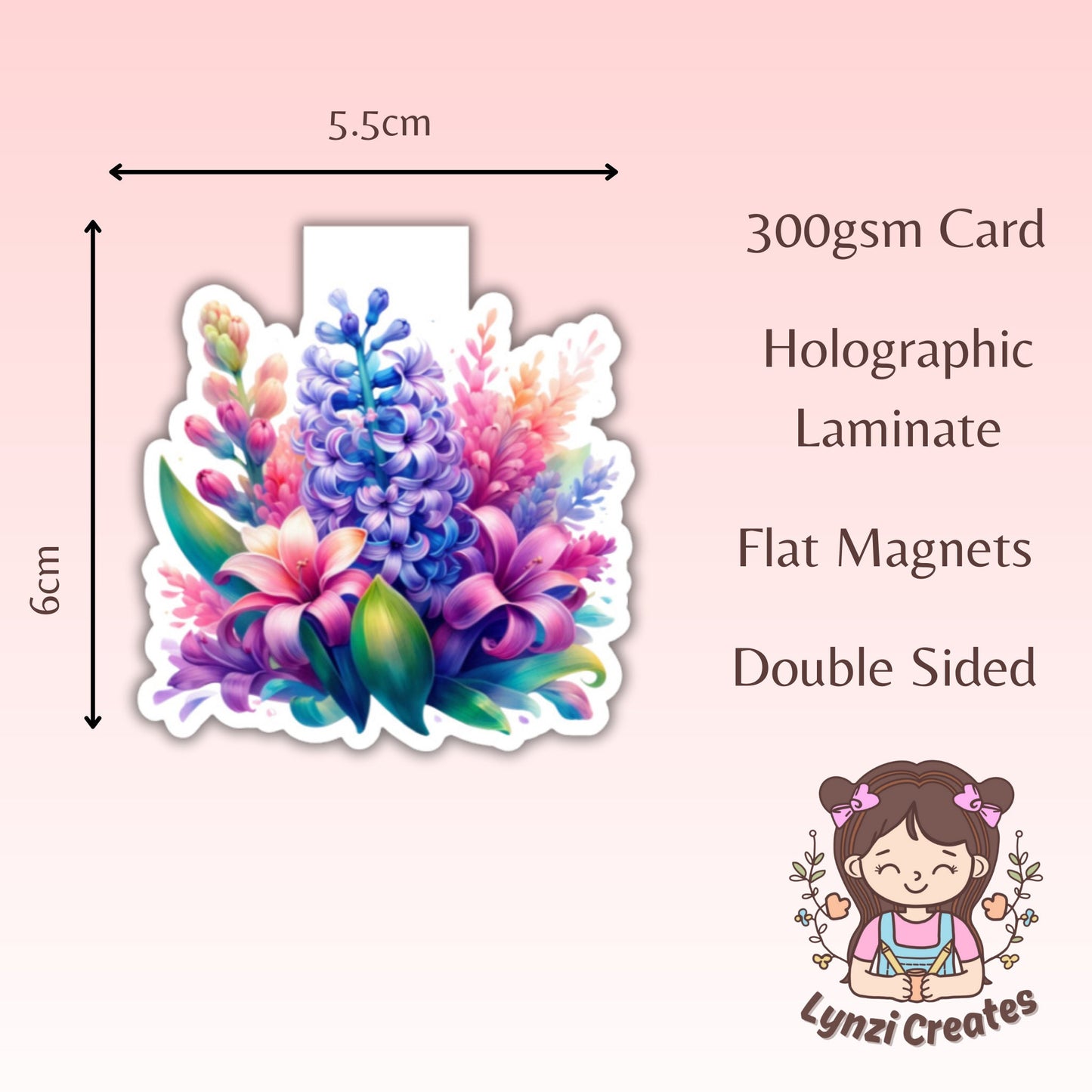 Purple Spring Flowers Magnetic Bookmark