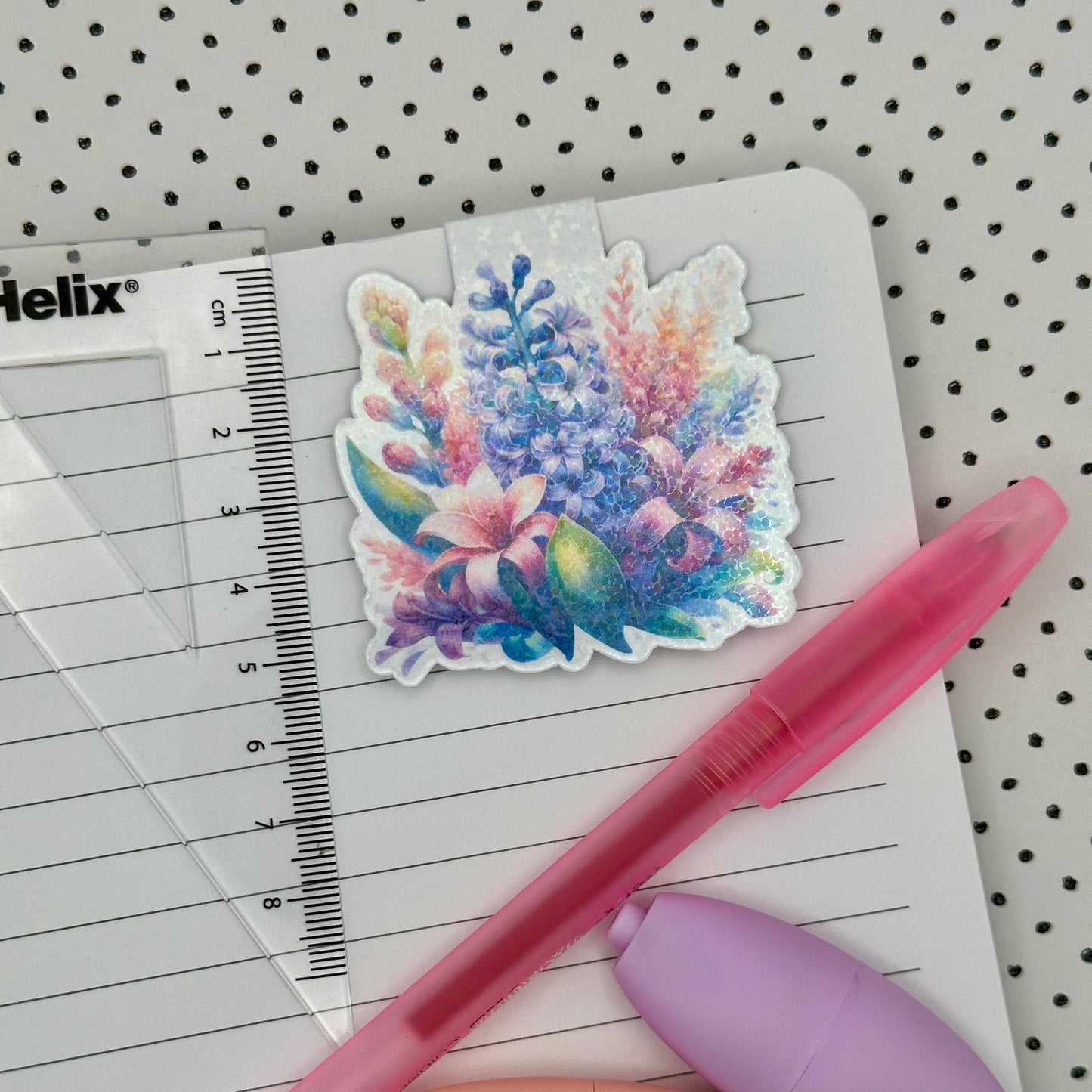 Purple Spring Flowers Magnetic Bookmark